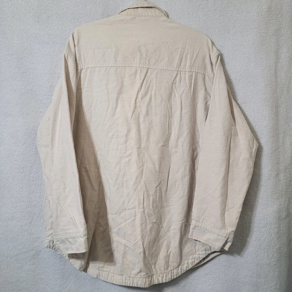 American Eagle Unisex Double Shacket Shirt Jacket Chore Cream White Large Y2K‎